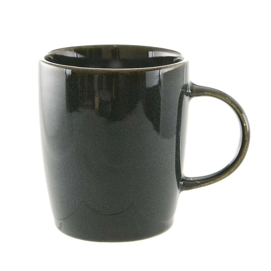 Wheel and Barrow 6-Piece Mediterranean Blue Stoneware Coffee Mug Set