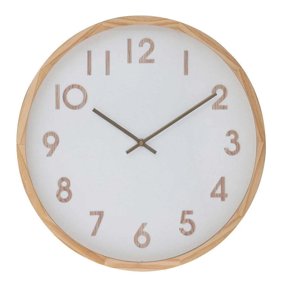 Wheel and Barrow Leonard Natural White Wall Clock 41.5x41.5cm Modern Decorative Round Clock