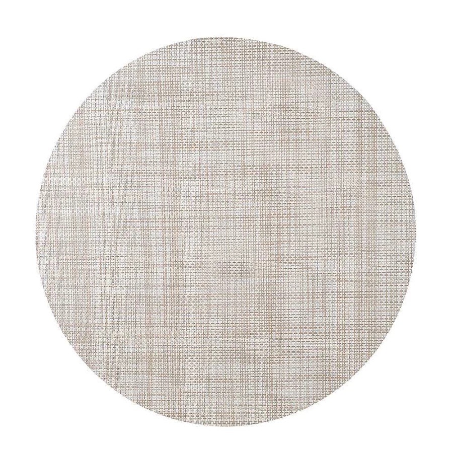 Wheel and Barrow Round PVC Placemat 35cm - Natural Taupe Table Mat for Dining & Decor