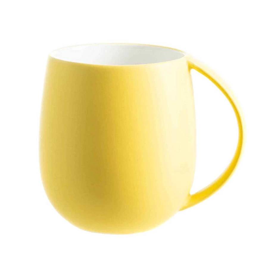 Wheel and Barrow Matte Yellow Ceramic Coffee Mug - 12oz Durable Tea Cup with Comfort Handle