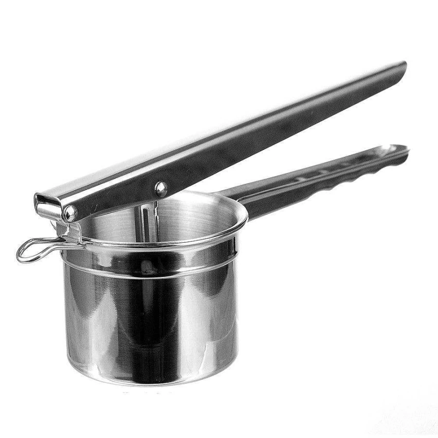 "Wheel & Barrow Stainless Steel Potato Ricer – Heavy Duty Kitchen Masher for Smooth Puree"