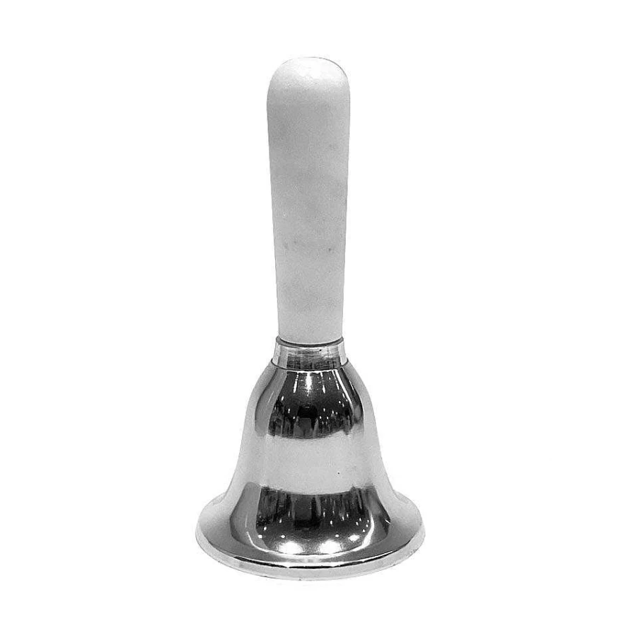 "Wheel & Barrow Nickel Bell with Decorative Marble Handle – Premium Metal Call Bell for Home & Office"