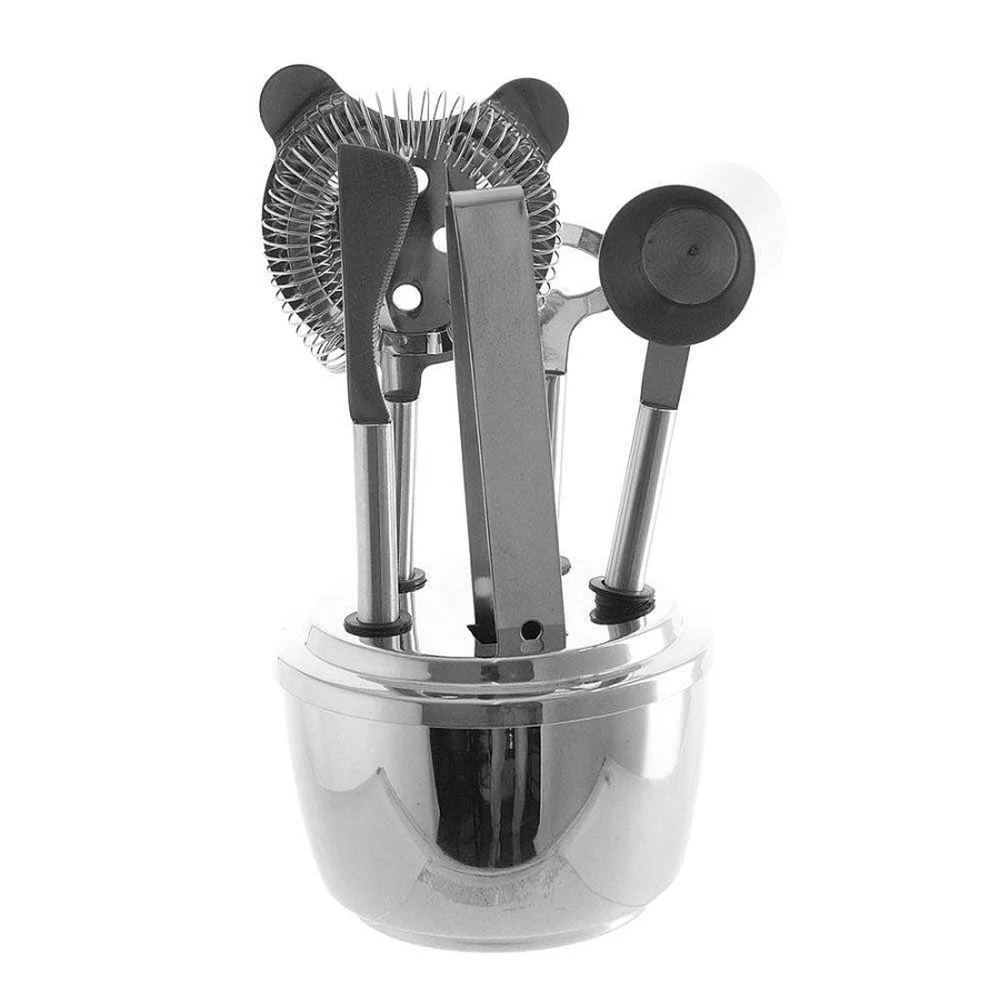 Wheel and Barrow Manhattan Cocktail Bar Tool Set - Premium Stainless Steel Bartending Kit for Home and Professional Use