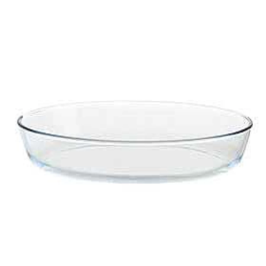 Wheel and Barrow Oval Glass Baking Dish - Oven Safe Bakeware for Casseroles & Roasts