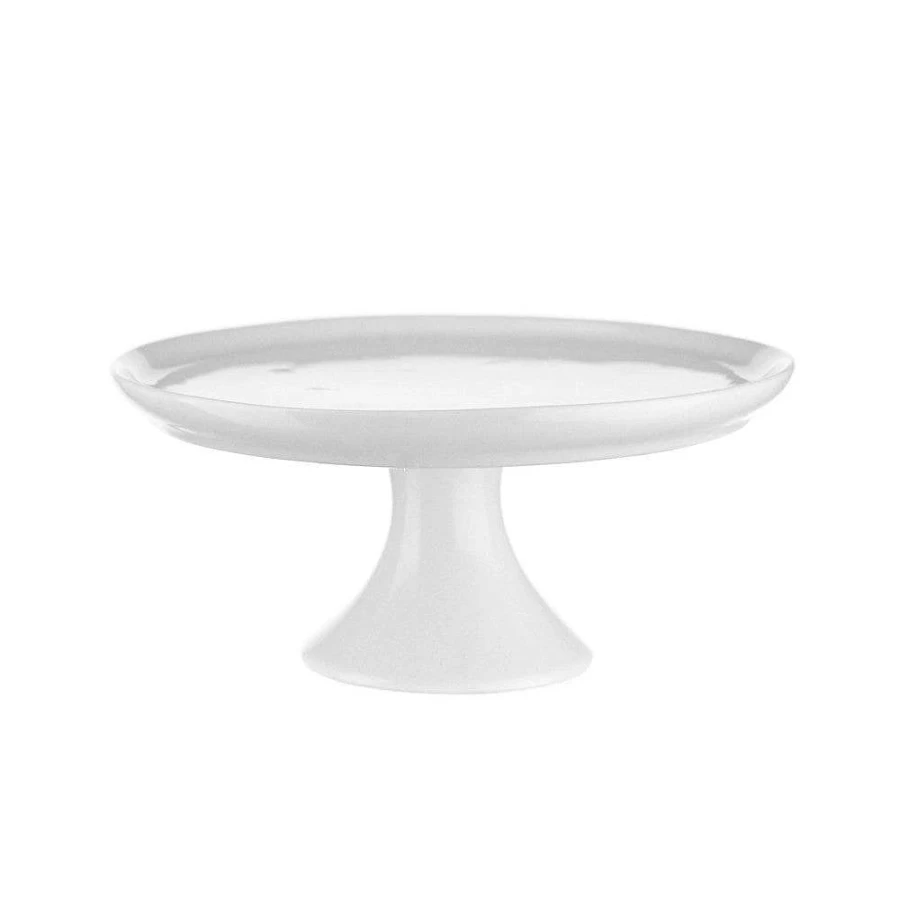 Wheel and Barrow 16cm White Cake Plate with Raised Edge for Dessert Serving