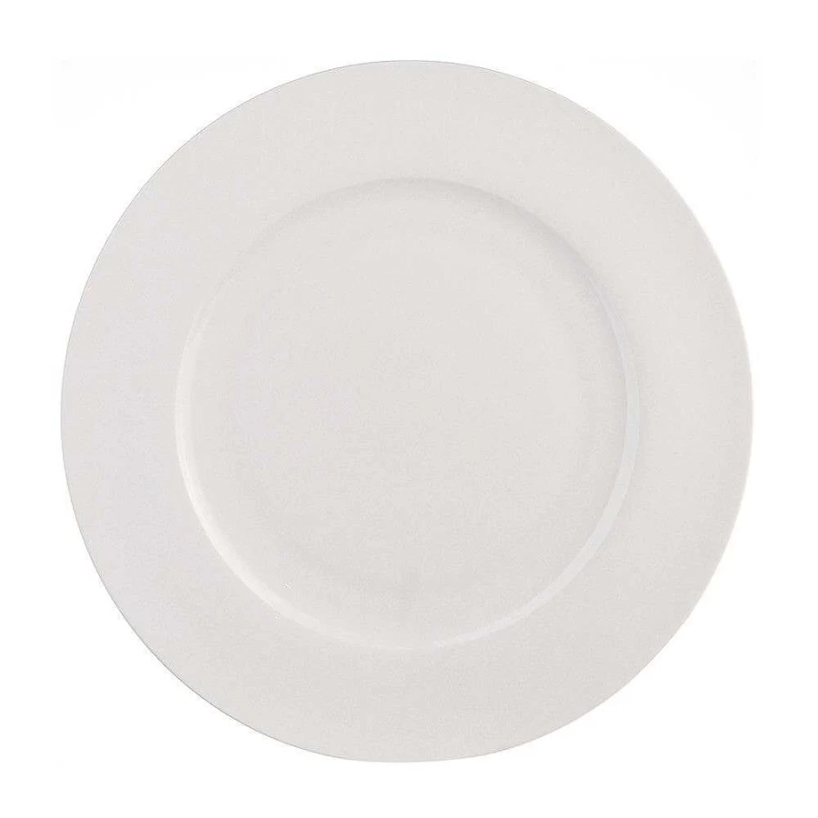 Wheel and Barrow White 28cm Bone China Dinner Plate - Elegant Rim Design