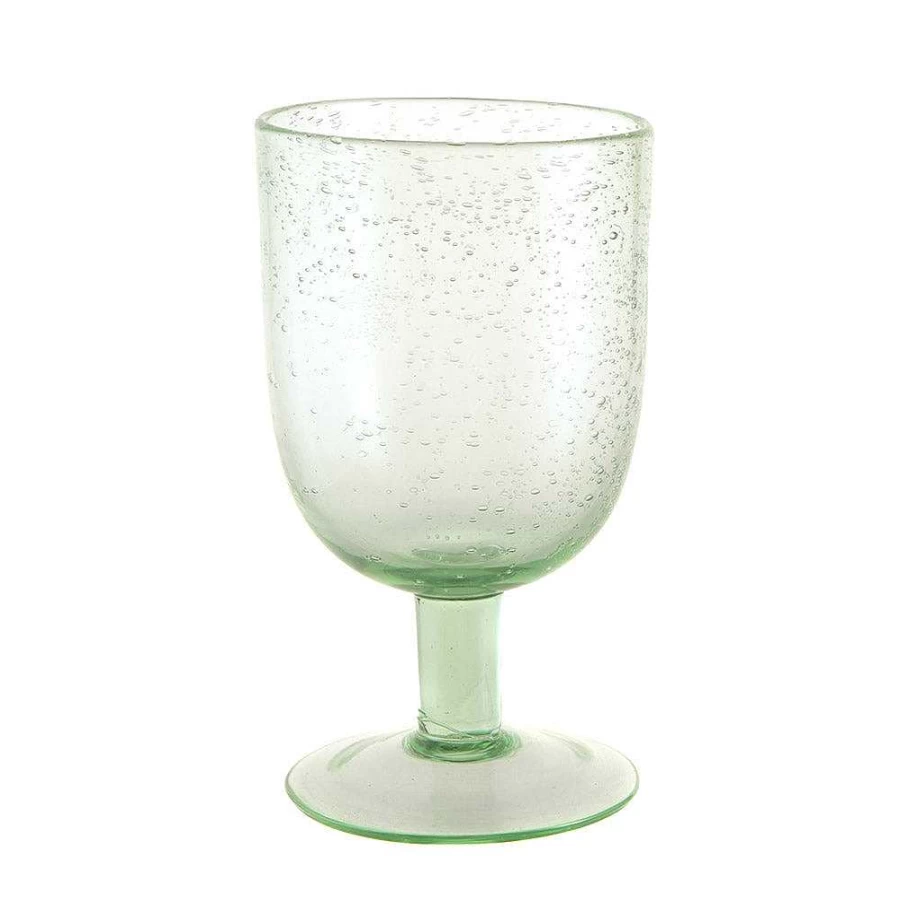 Wheel & Barrow Green Bubble Wine Glass - 350ml Elegant Stemware for Champagne and Sparkling Wine