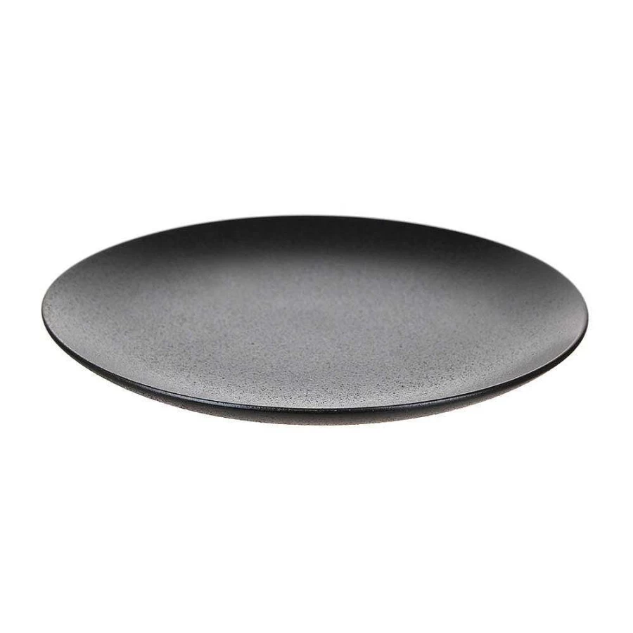 "Wheel and Barrow Round Black Side Plate 20cm - Durable Dinnerware for Dining & Serving"