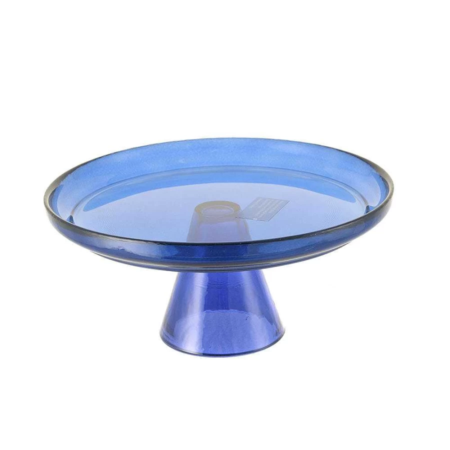Wheel and Barrow Blue Cake Stand - 21cm Medium Serving Plate for Desserts and Pastries