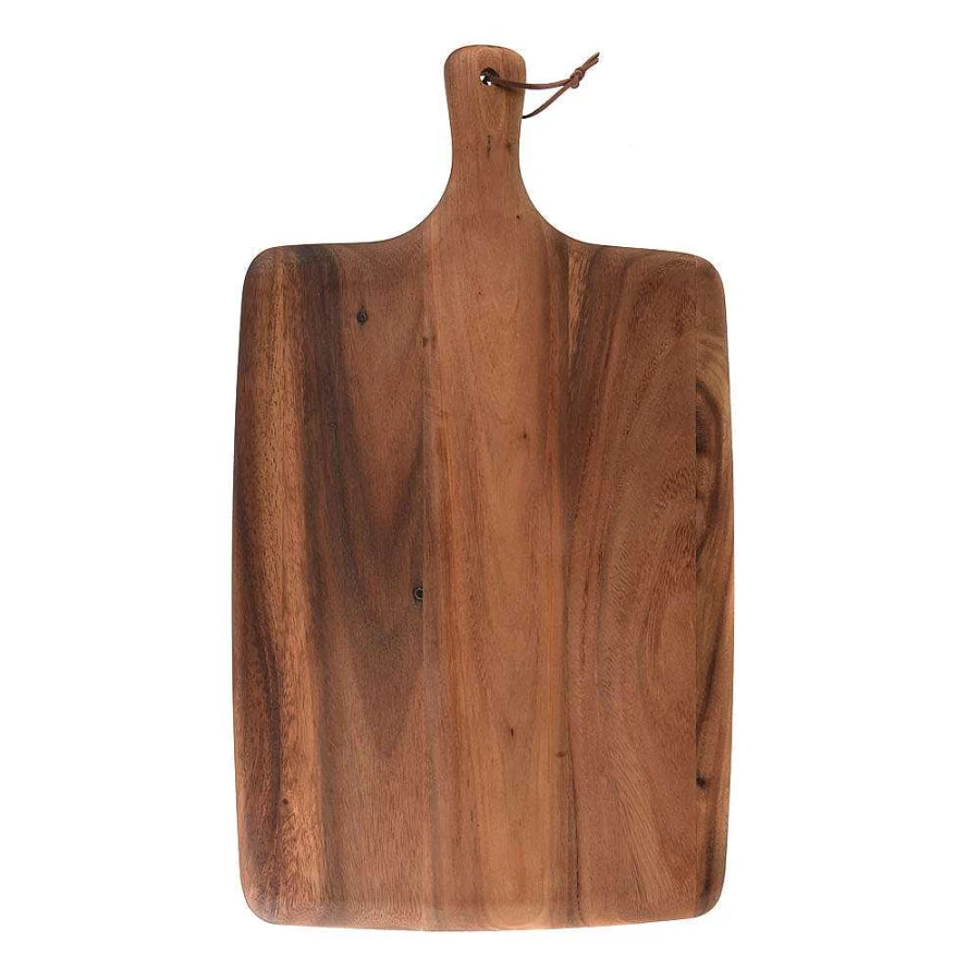 Wheel and Barrow Acacia Wood Cutting Board with Handle - 30cm x 50cm Rectangle Kitchen Chopping Block