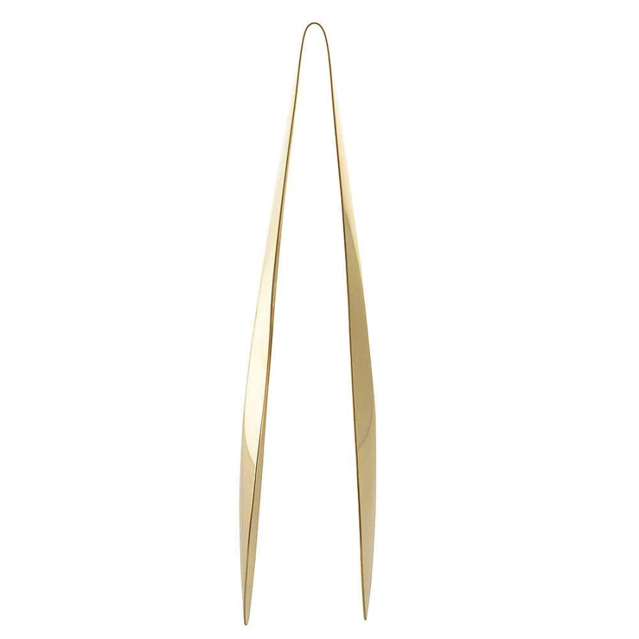 Wheel and Barrow 24cm Gold Kitchen Tongs - Lightweight Stainless Steel Serving Tongs for Cooking and Grilling