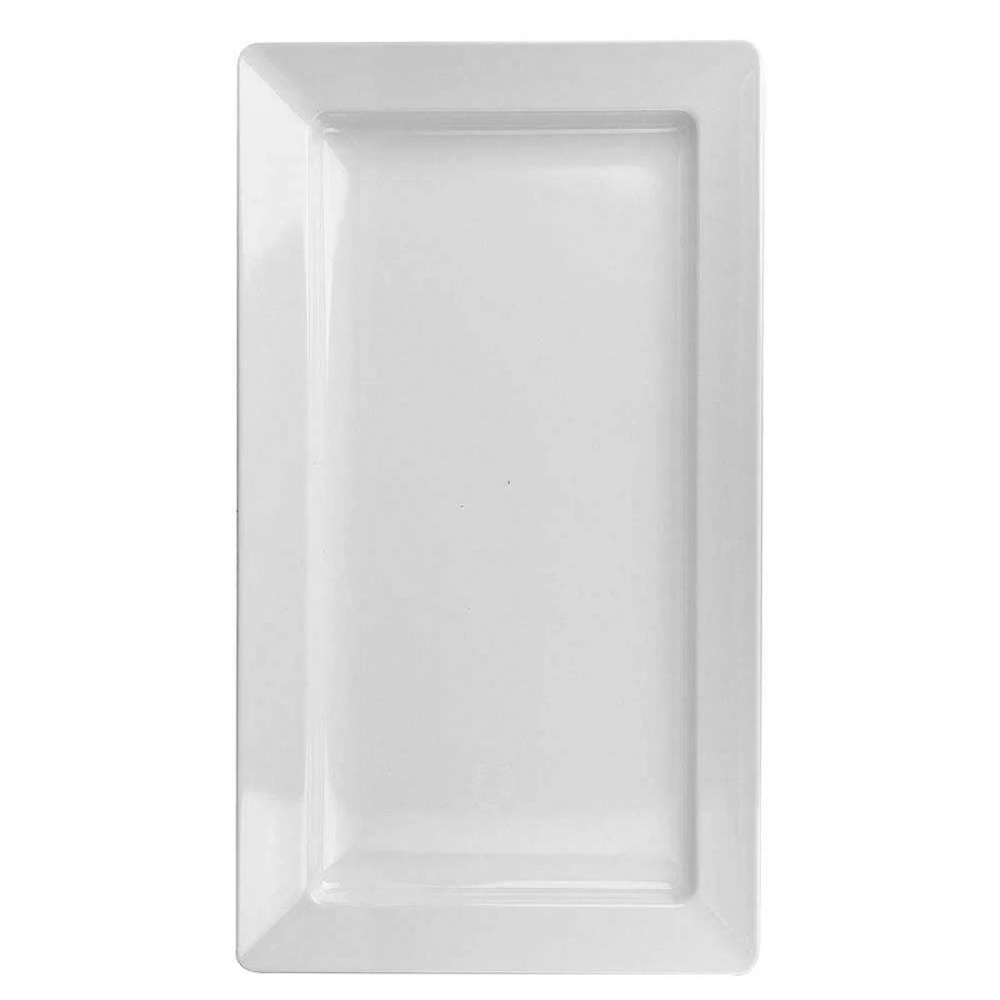 Wheel and Barrow White 55cm Oblong Melamine Serving Platter for Dining & Entertaining