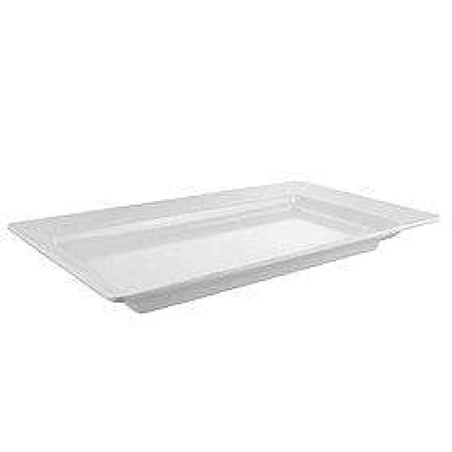 Wheel & Barrow White 55cm Oblong Melamine Serving Platter for Dining & Entertaining