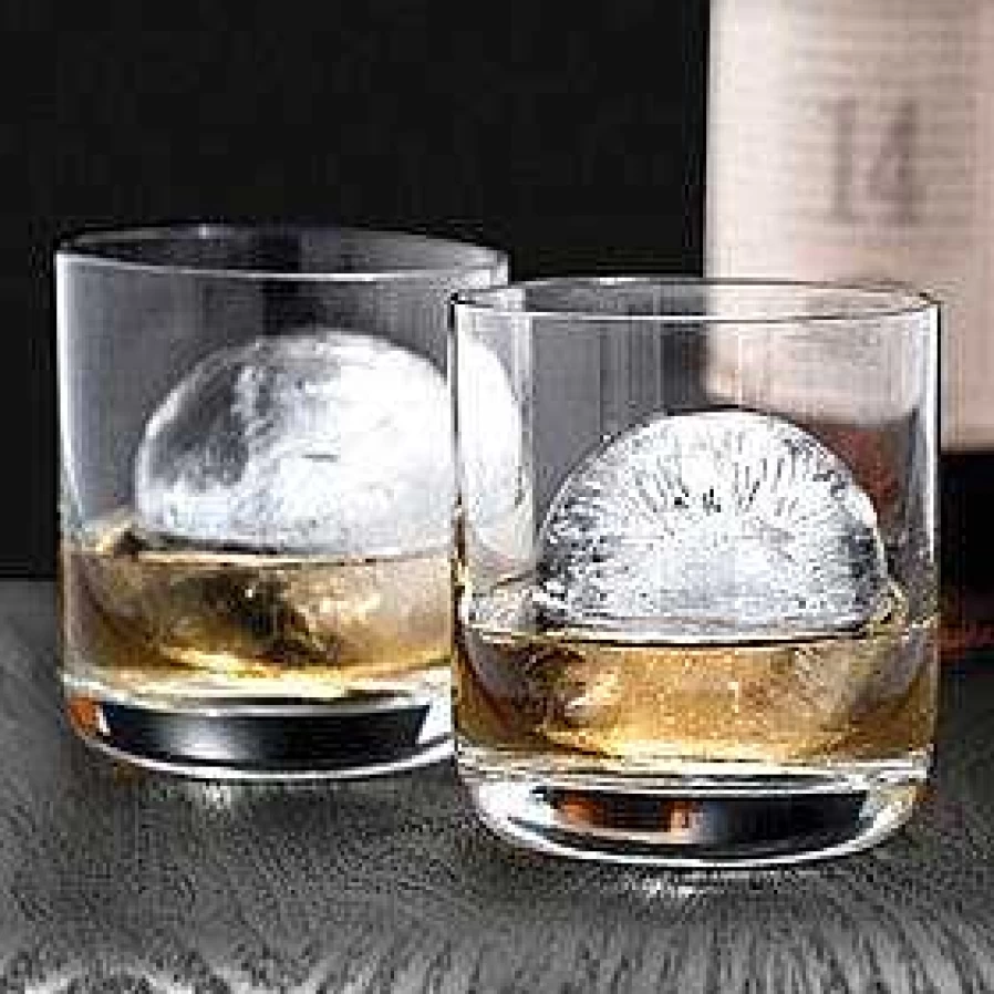 Wheel and Barrow Extra Large Sphere Ice Mould Set of 2 - Premium Round Ice Ball Maker for Cocktails and Drinks