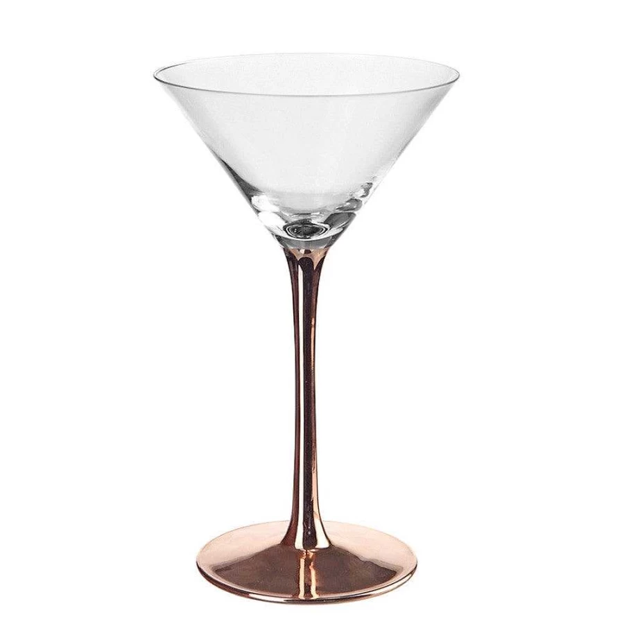 "Wheel and Barrow Copper Martini Glass with Stem – 255ml Elegant Cocktail Cup"