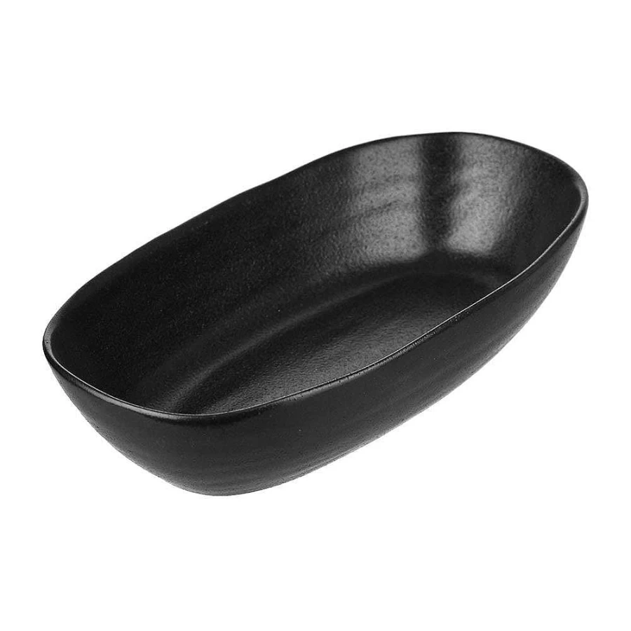 Wheel & Barrow 22.5cm Black Deep Oval Serving Bowl - Stylish Modern Dining Tableware