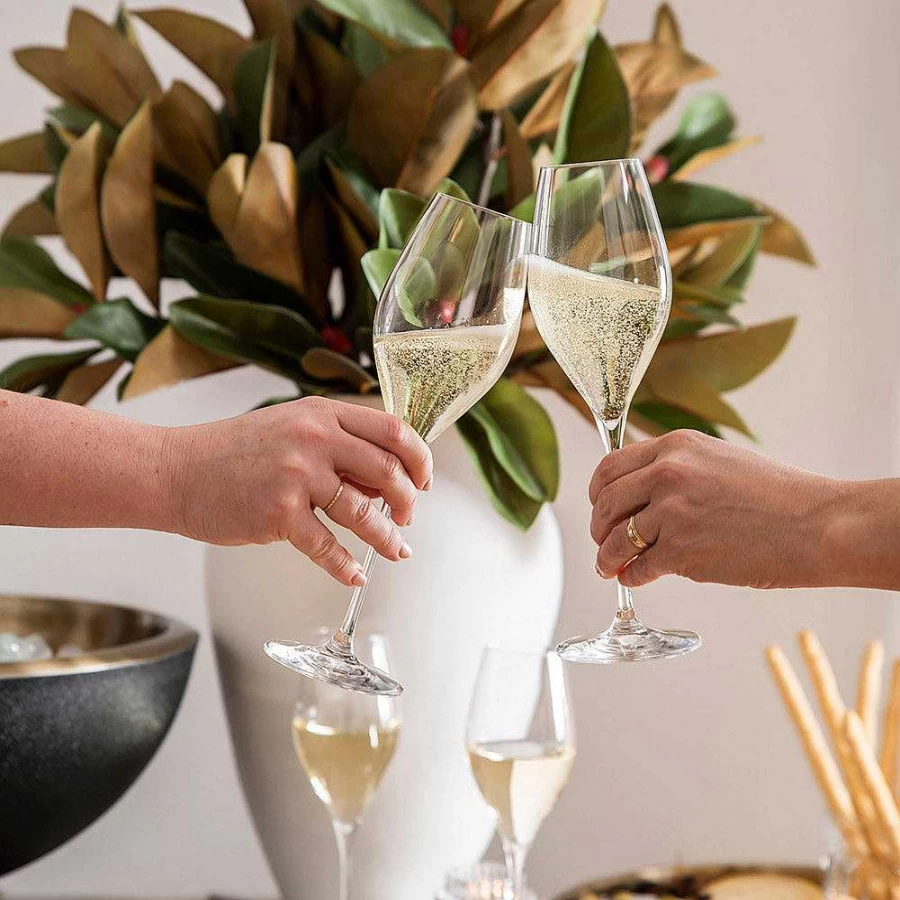 Wheel & Barrow Champagne Glass Grace - 320ml Crystal Clear Elegant Flute for Celebrations