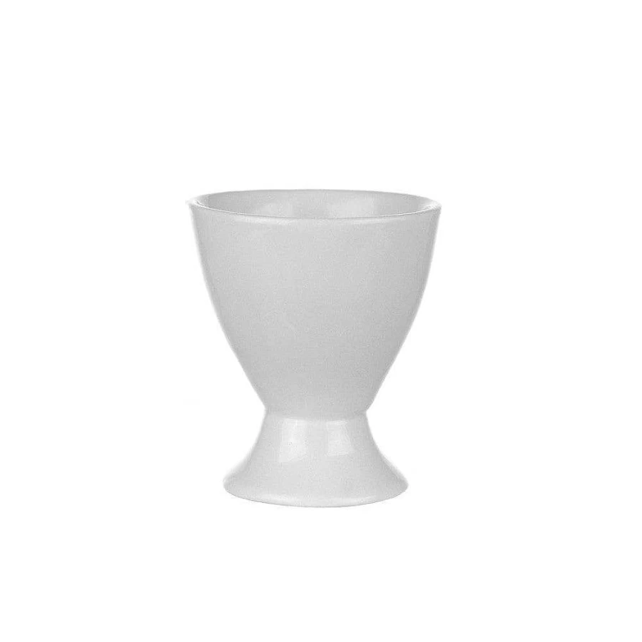 Wheel and Barrow White Porcelain Egg Cup - Elegant Breakfast Tableware