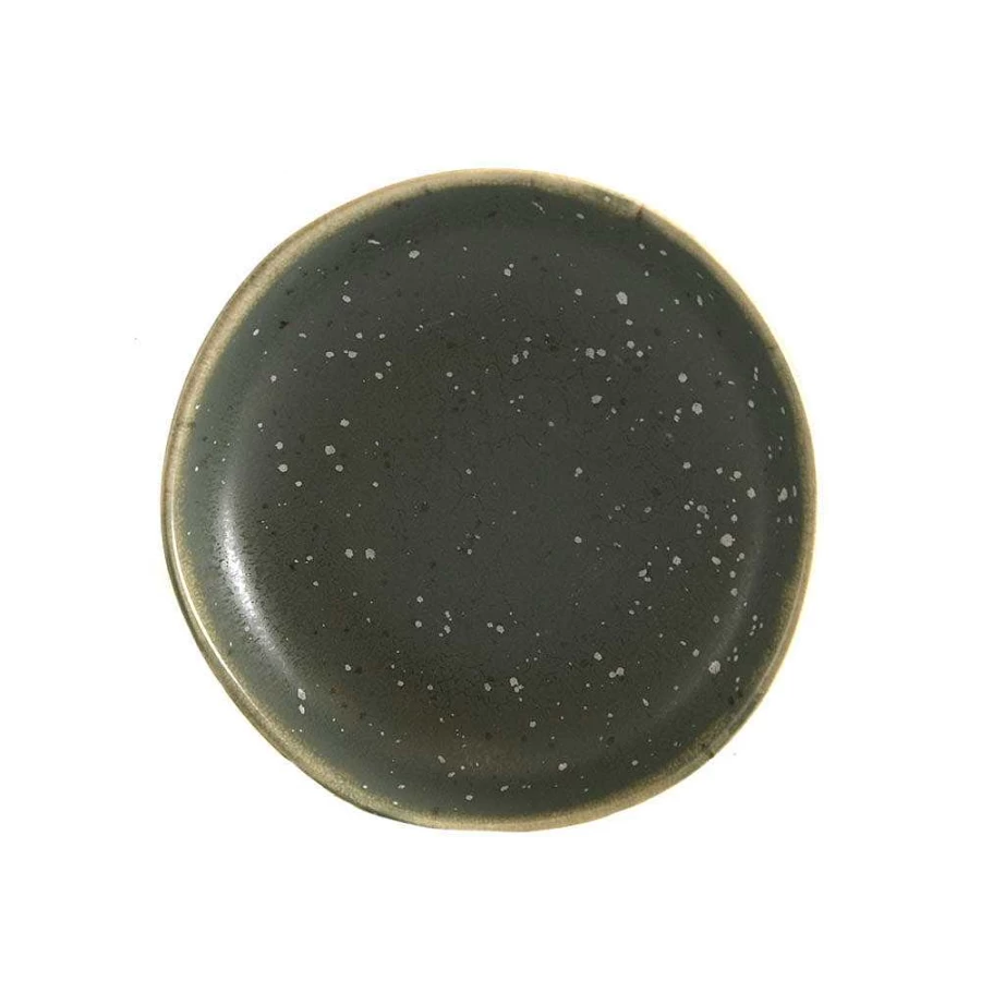 Wheel and Barrow Speckled Green Stoneware Bowl - 13cm Matte Finish Kitchen Dining Tableware