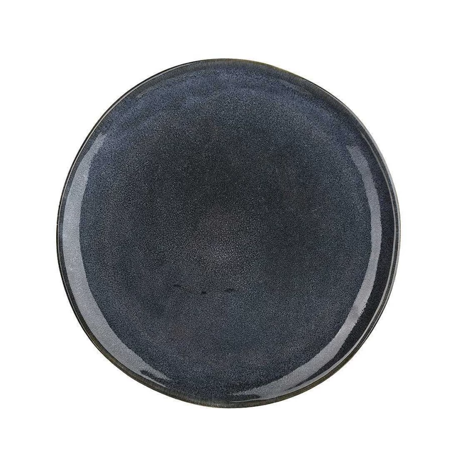Wheel and Barrow Mediterranean Blue Stoneware Side Plate 20cm – Durable Ceramic Dinner Plate for Everyday Use