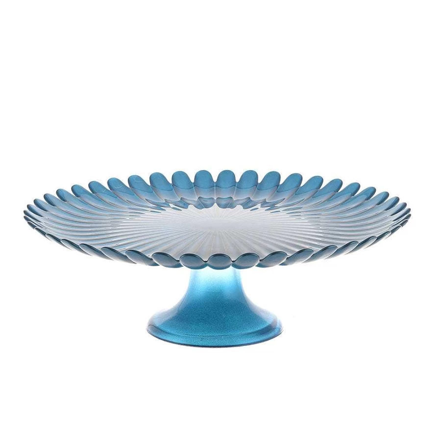 Wheel and Barrow Rola 33cm Cake Stand in Cornflower Blue - Elegant Serving Plate for Desserts and Pastries