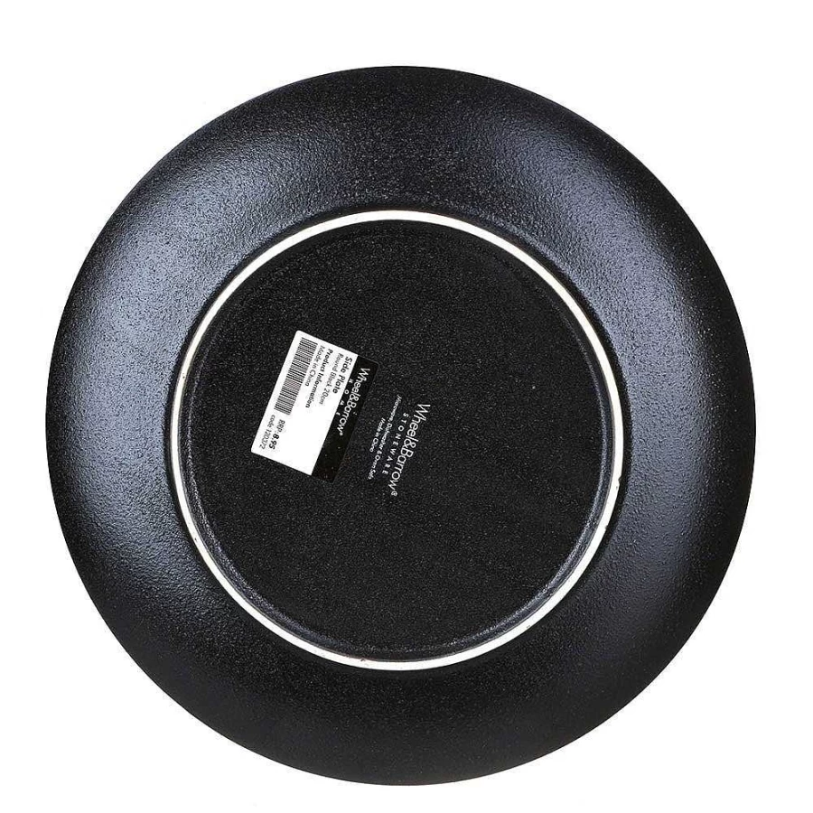 Wheel and Barrow Round Black Side Plate 20cm - Durable Dinnerware for Dining & Serving
