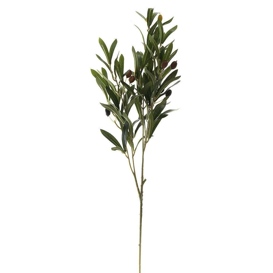 "Wheel and Barrow Olive Stem Artificial Greenery - 69cm Faux Olive Branch for Home Decor"