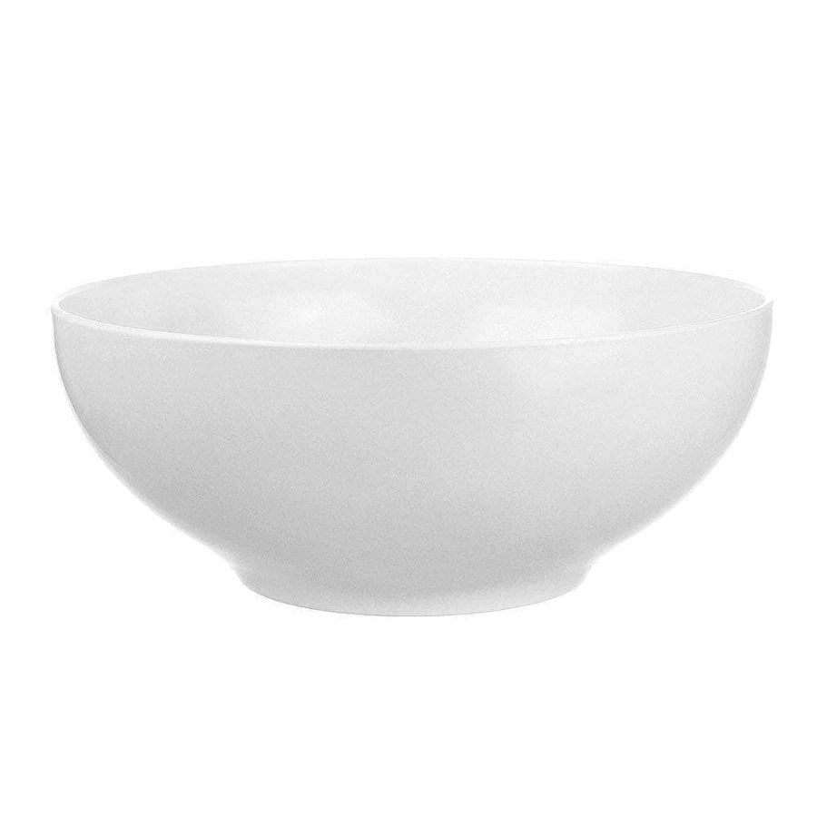 Wheel & Barrow White Melamine Bowl - 25cm Round Medium Dishwasher-Safe Dining Tableware