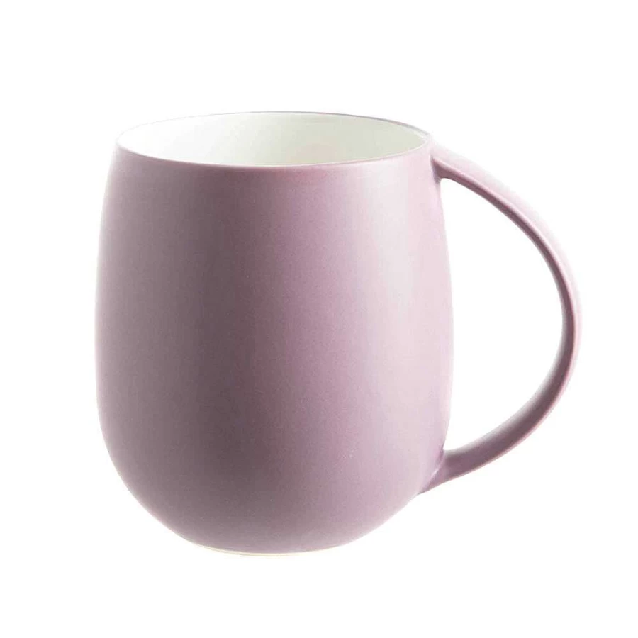 Wheel and Barrow Matte Purple Ceramic Coffee Mug - 12oz Insulated Tea Cup with Comfort Handle