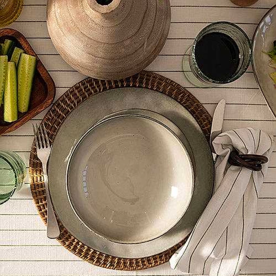 Wheel and Barrow 12-Piece Stoneware Dinner Set in Olive Green - Durable Ceramic Plates & Bowls