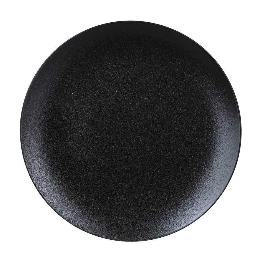 "Wheel and Barrow Round Black Side Plate 20cm - Durable Dinnerware for Dining & Serving"