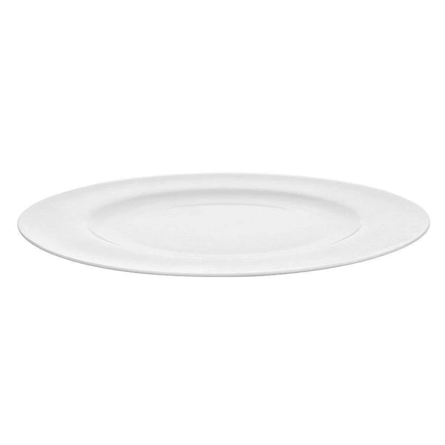 Wheel and Barrow White 28cm Bone China Dinner Plate - Elegant Rim Design