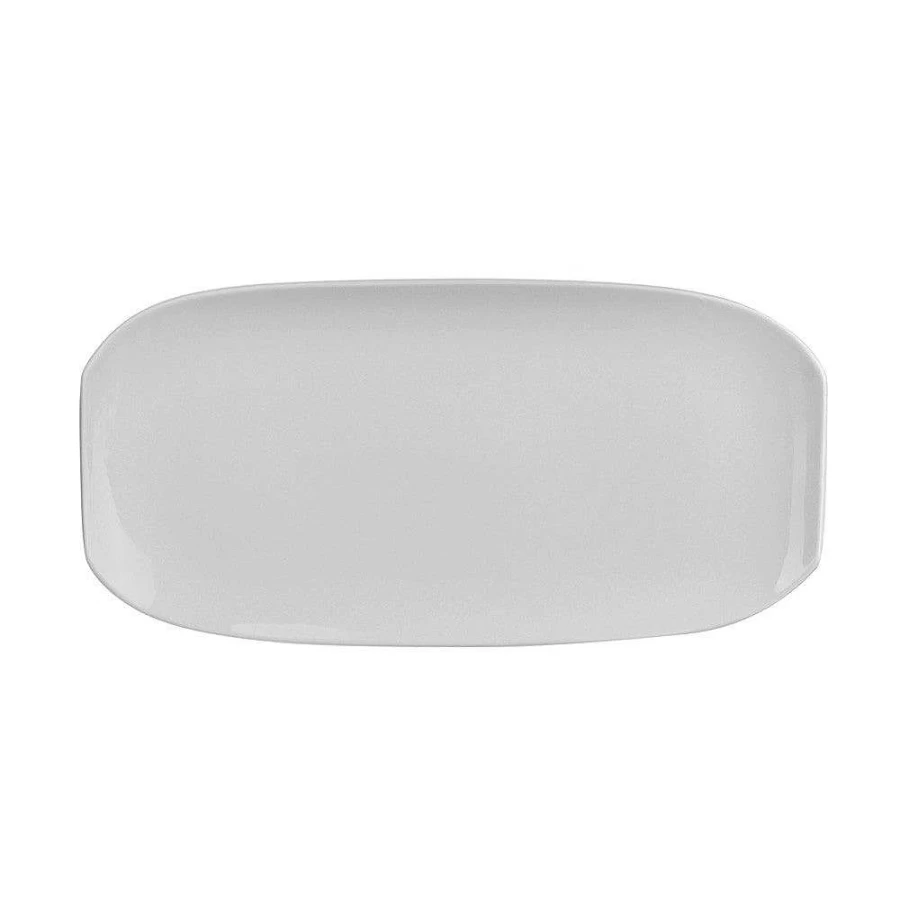 Wheel and Barrow White Porcelain Rectangular Serving Plate 53cm x 27cm - Elegant Dining Tableware