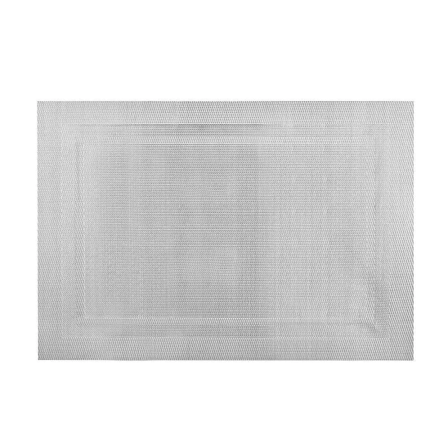 Wheel and Barrow Silver PVC Placemat with Border - 33x48cm Rectangle Table Mat for Dining & Decor