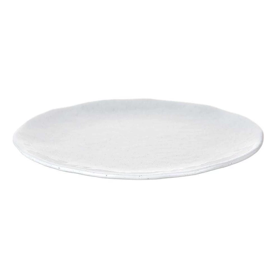 Wheel and Barrow 28cm White Speckled Melamine Dinner Plate - Durable & Stylish