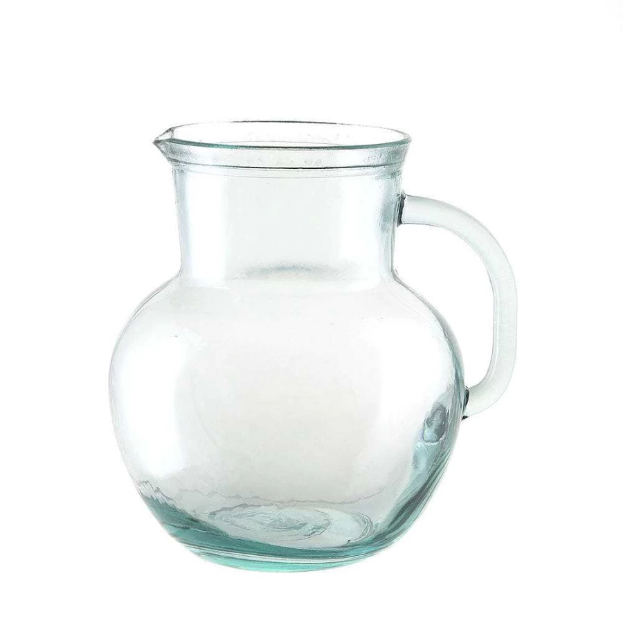 Wheel & Barrow 2.3L Recycled Glass Pitcher – Eco-Friendly, Sustainable Water Jug