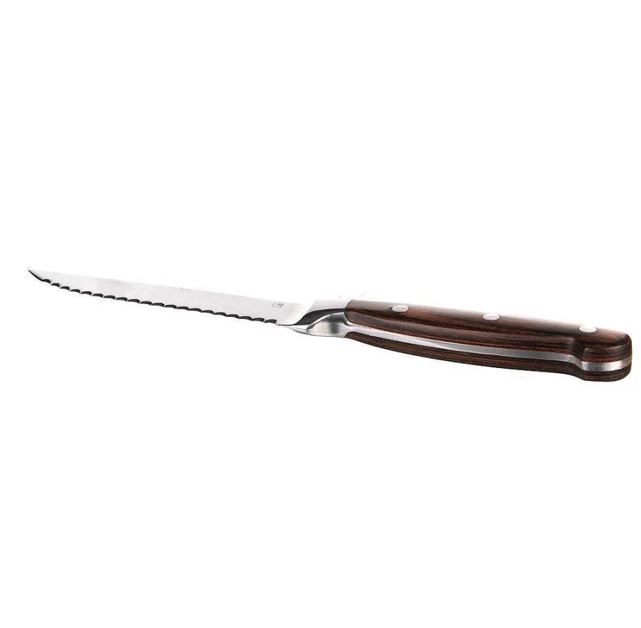 "Wheel & Barrow Premium Steak Knife Set with Pakkawood Handle – High-Quality Dining Cutlery"