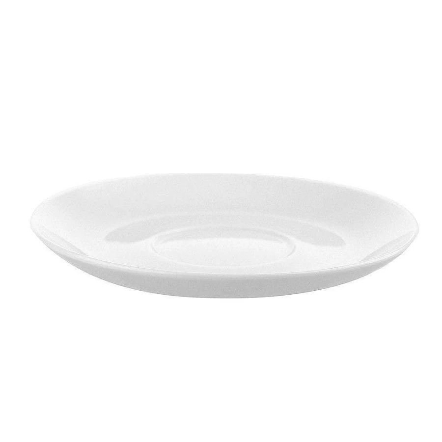 Wheel and Barrow White Bone China Saucer for 240ml Cup - Elegant Tea Cup Plate