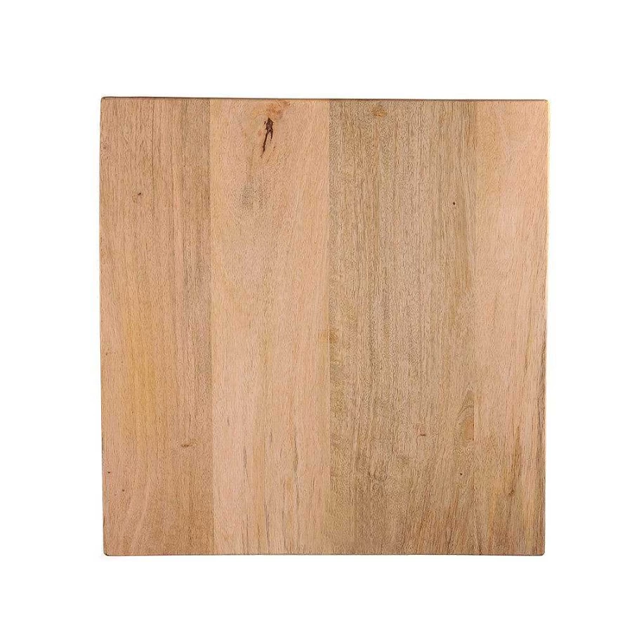 Wheel and Barrow Solid Mango Wood Cutting Board 38x38x2.5cm Square Kitchen Chopping Board Natural Wooden Serving Tray