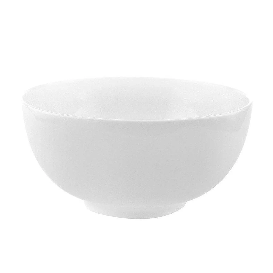 Wheel & Barrow 15cm White Bone China Noodle Soup Bowl - Premium Porcelain Dining Dish