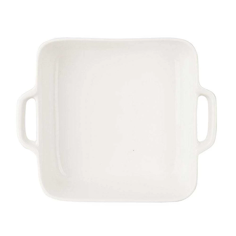 Wheel & Barrow 20cm Square Porcelain Baking Dish - Oven Safe Dinnerware for Casseroles & Desserts