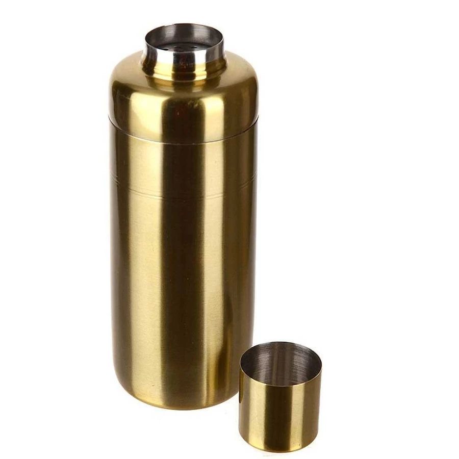 Wheel and Barrow Gold Stainless Steel Cocktail Shaker 550ml - Premium Barware for Mixing Drinks