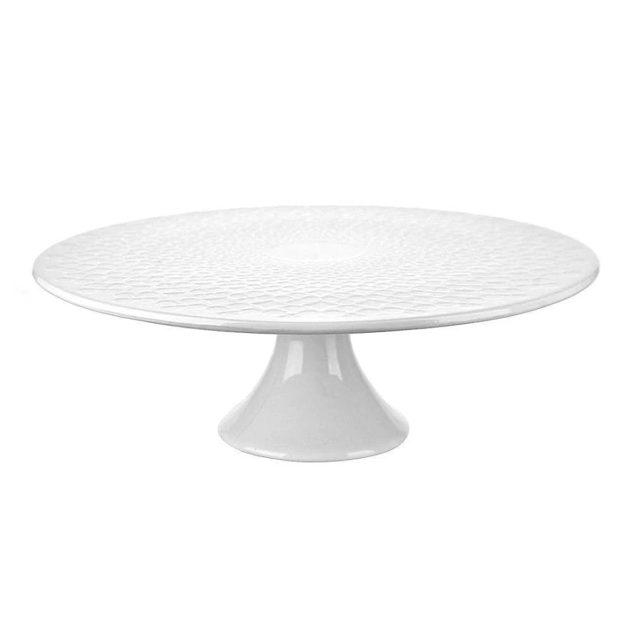 Wheel and Barrow White Floral Cake Stand - 30cm Elegant Dessert Display for Weddings & Parties