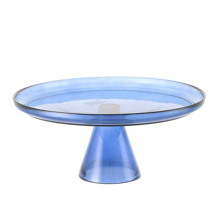 Wheel and Barrow Large 28cm Blue Cake Stand for Weddings and Desserts