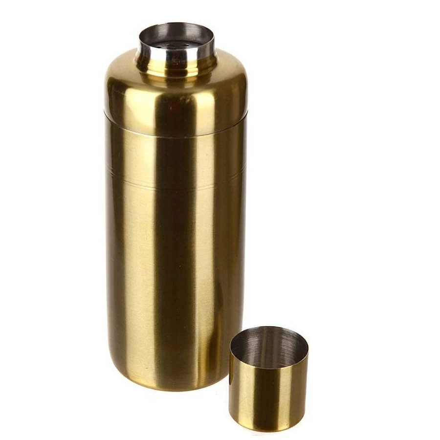Wheel and Barrow 550ml Gold Stainless Steel Cocktail Shaker - Premium Bar Mixing Tool for Professional & Home Use