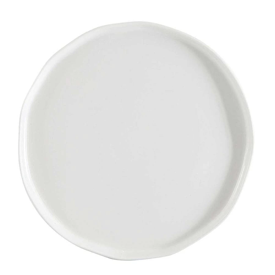 Wheel and Barrow White Wave Rim Dinner Plate 26cm - Elegant Ceramic Tableware