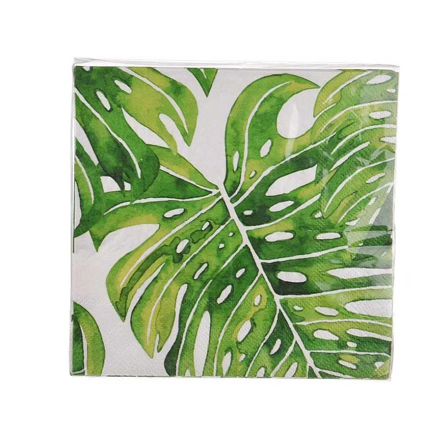 Wheel and Barrow Premium 33cm Leaf Design Paper Napkins - Pack of 20 Eco-Friendly Party Serviettes