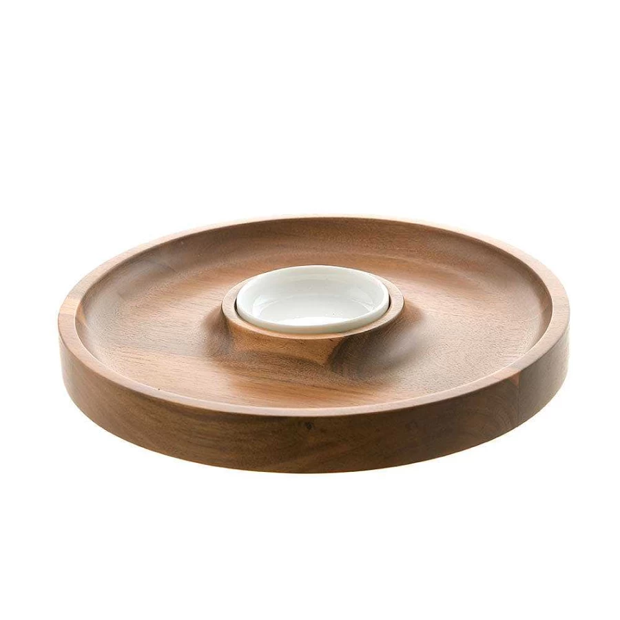 Wheel & Barrow Rhys 2-Piece Chip and Dip Serving Set - 30cm Square Tray with Bowl