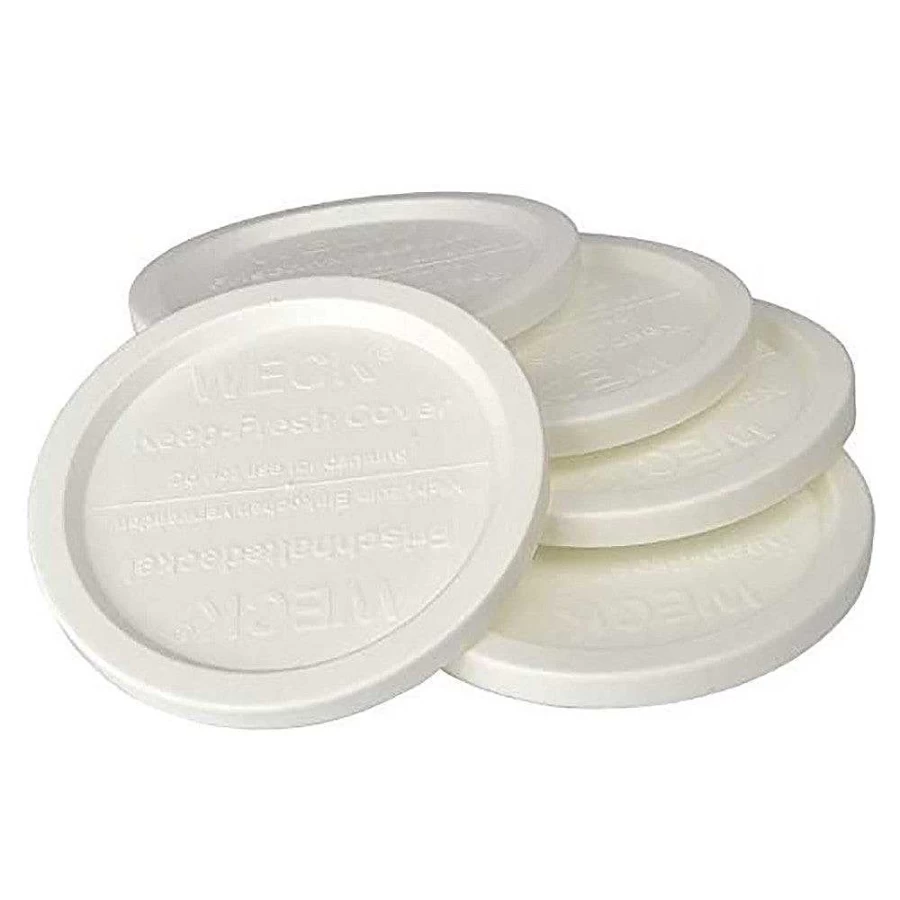 Wheel and Barrow 8Cm Plastic Lids Set of 5 for Weck Jars - Durable & Airtight Replacement Covers