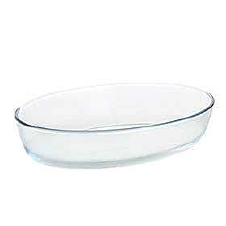Wheel and Barrow Oval Glass Baking Dish - Oven Safe Bakeware for Casseroles and Roasts